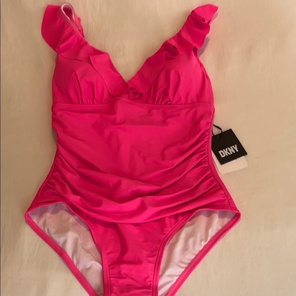 DKNY Vibrant Pink One-Piece Swimsuit - Picture 10 of 13